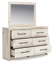 Lawroy Queen Panel Headboard, Dresser and Mirror in Light Natural - PKG020503