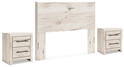 Lawroy Queen Panel Headboard with 2 Nightstands in Light Natural - PKG020511