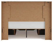 Lawroy Queen Panel Storage Bed and 2 Nightstands in Light Natural - PKG020166