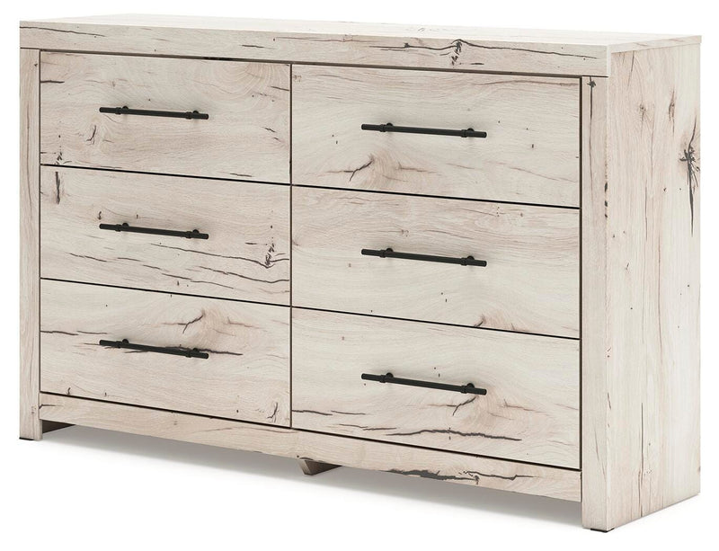 Lawroy Queen Panel Storage Bed and Dresser in Light Natural - PKG020164