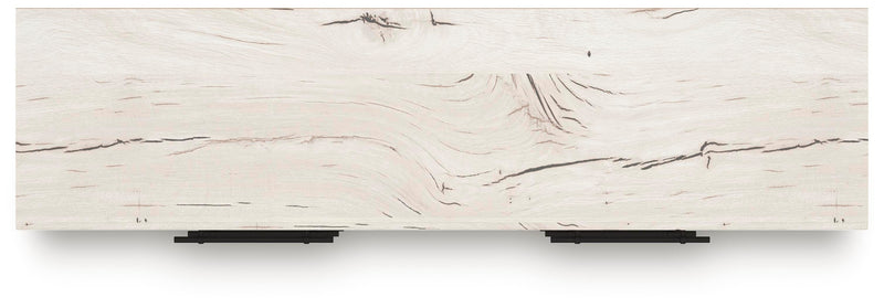 Lawroy Queen Panel Storage Bed and Dresser in Light Natural - PKG020164