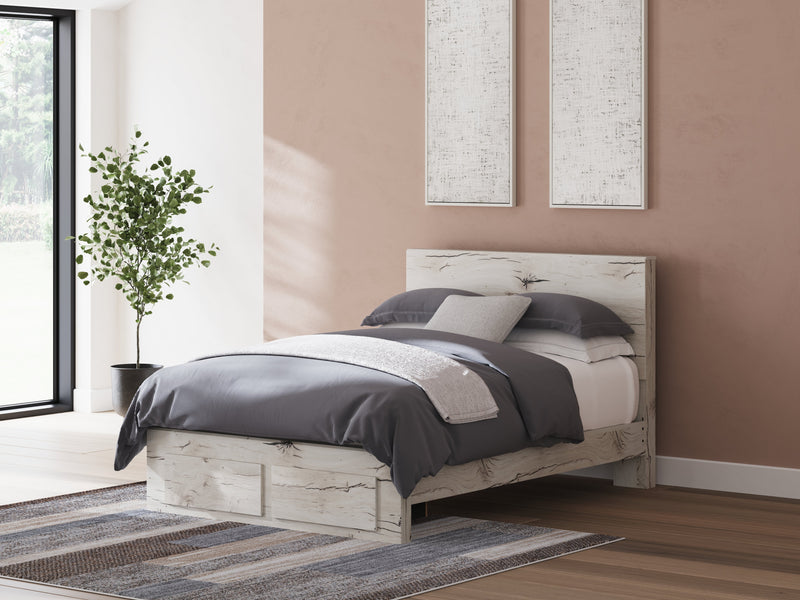 Lawroy Queen Panel Storage Bed with 2 Nightstands in Light Natural from Ashley - Luna Furniture