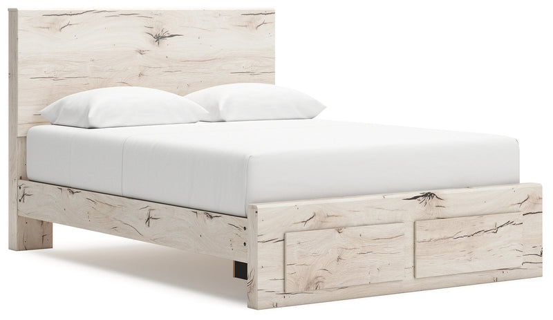 Lawroy Queen Panel Storage Bed with 2 Nightstands in Light Natural from Ashley - Luna Furniture