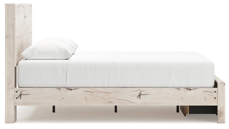 Lawroy Queen Panel Storage Bed with 2 Nightstands in Light Natural from Ashley - Luna Furniture
