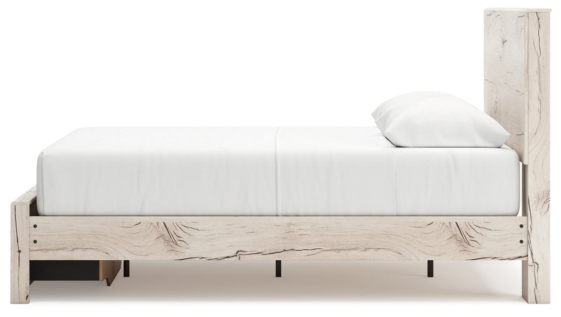 Lawroy Queen Panel Storage Bed with Dresser and 2 Nightstands in Light Natural from Ashley - Luna Furniture