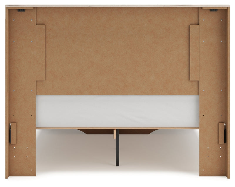 Lawroy Queen Panel Storage Bed with Dresser in Light Natural from Ashley - Luna Furniture