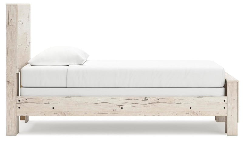 Lawroy Twin Panel Bed, Dresser, Mirror and Chest in Light Natural - PKG020216