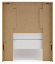 Lawroy Twin Panel Bed with Mirrored Dresser, Chest and 2 Nightstands in Light Natural from Ashley - Luna Furniture