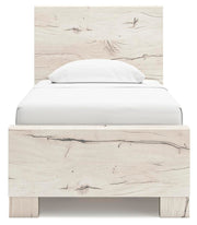 Lawroy Twin Panel Bed with Storage and Nightstand in Light Natural - PKG020247