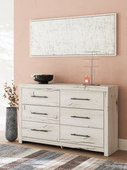 Lawroy Twin Panel Headboard with Dresser and 2 Nightstands in Light Natural from Ashley - Luna Furniture