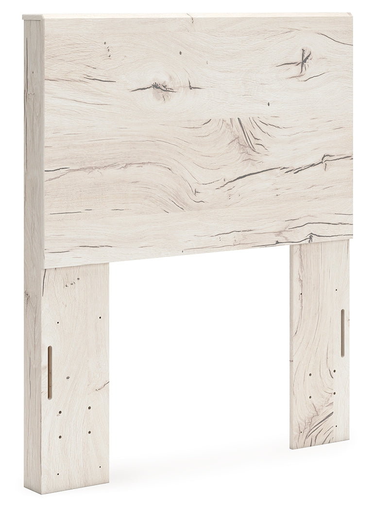 Lawroy Twin Panel Headboard with Mirrored Dresser and 2 Nightstands in Light Natural from Ashley - Luna Furniture