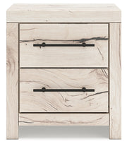 Lawroy Twin Panel Headboard with Mirrored Dresser and Nightstand in Light Natural from Ashley - Luna Furniture