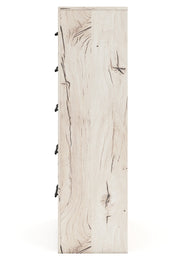 Lawroy Twin Panel Headboard with Mirrored Dresser, Chest and 2 Nightstands in Light Natural from Ashley - Luna Furniture