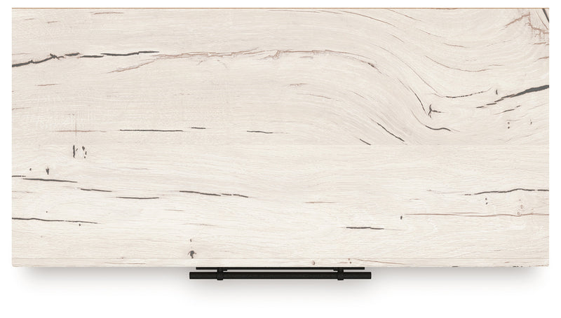 Lawroy Twin Panel Headboard with Mirrored Dresser, Chest and 2 Nightstands in Light Natural from Ashley - Luna Furniture