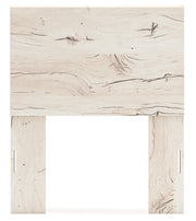Lawroy Twin Panel Headboard with Mirrored Dresser, Chest and 2 Nightstands in Light Natural from Ashley - Luna Furniture