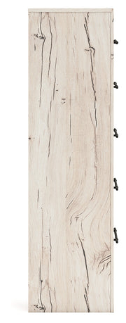 Lawroy Twin Panel Headboard with Mirrored Dresser, Chest and Nightstand in Light Natural from Ashley - Luna Furniture