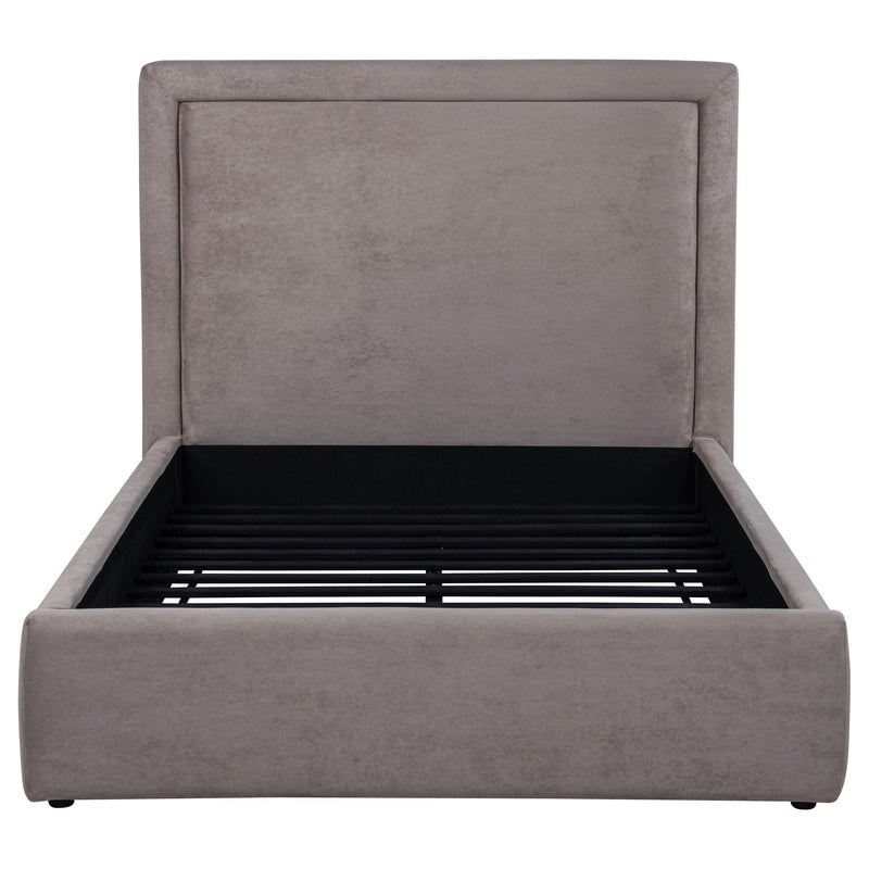 Lawson 54-inch Upholstered Full Panel Platform Bed Mushroom - 315835MF