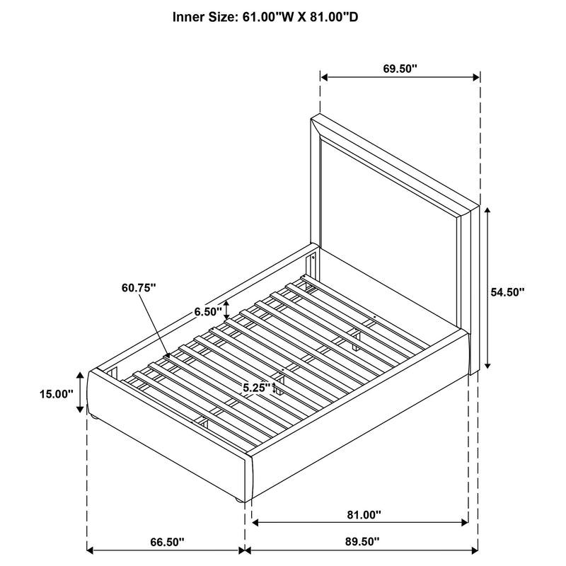 Lawson 54-inch Upholstered Queen Platform Bed Light Saddle - 315835LQ