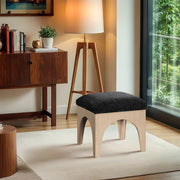 Lawson Chenille Fabric Upholstered Ottoman in Black - 22031Black