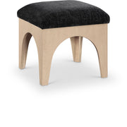 Lawson Chenille Fabric Upholstered Ottoman in Black - 22031Black