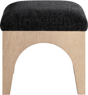 Lawson Chenille Fabric Upholstered Ottoman in Black - 22031Black