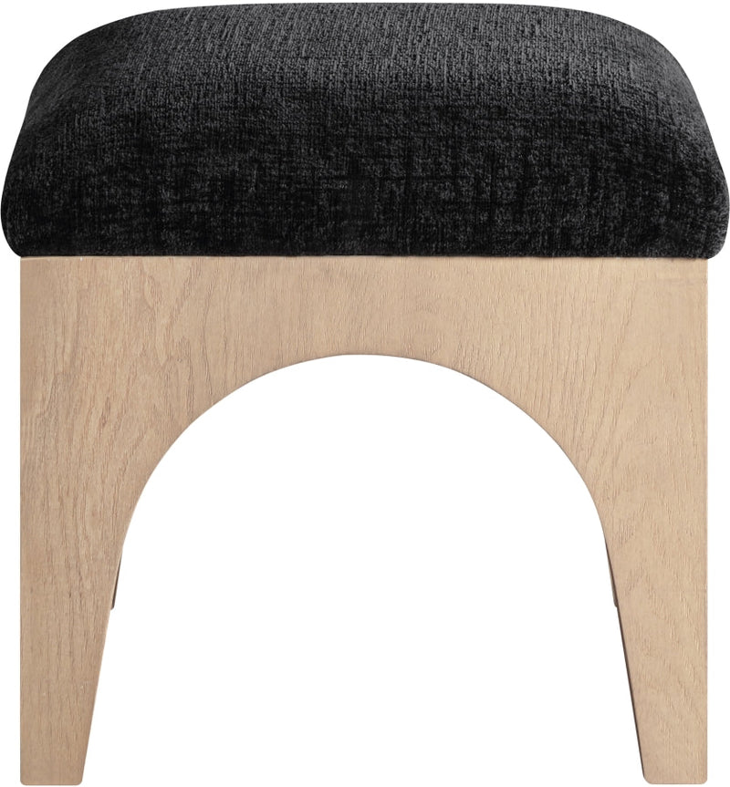 Lawson Chenille Fabric Upholstered Ottoman in Black - 22031Black
