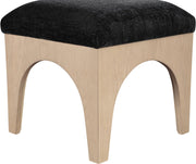 Lawson Chenille Fabric Upholstered Ottoman in Black - 22031Black