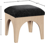 Lawson Chenille Fabric Upholstered Ottoman in Black - 22031Black