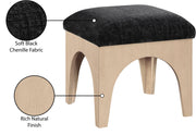 Lawson Chenille Fabric Upholstered Ottoman in Black - 22031Black