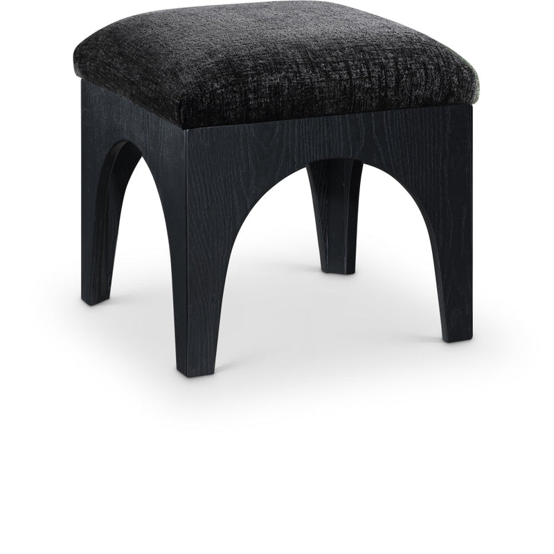 Lawson Chenille Fabric Upholstered Ottoman in Black - 22032Black