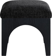 Lawson Chenille Fabric Upholstered Ottoman in Black - 22032Black