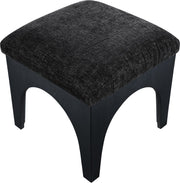 Lawson Chenille Fabric Upholstered Ottoman in Black - 22032Black