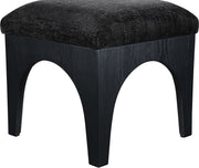 Lawson Chenille Fabric Upholstered Ottoman in Black - 22032Black