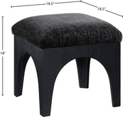 Lawson Chenille Fabric Upholstered Ottoman in Black - 22032Black
