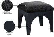 Lawson Chenille Fabric Upholstered Ottoman in Black - 22032Black