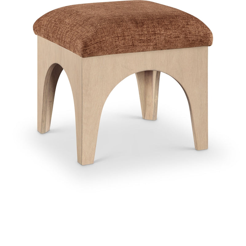 Lawson Chenille Fabric Upholstered Ottoman in Cognac - 22031Cognac
