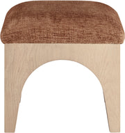 Lawson Chenille Fabric Upholstered Ottoman in Cognac - 22031Cognac