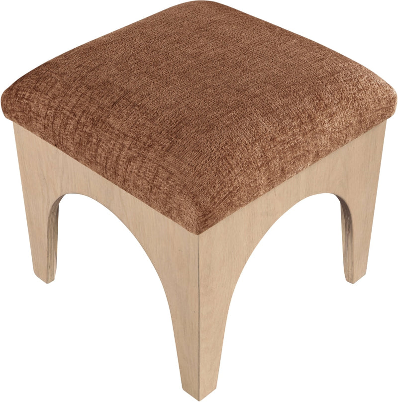 Lawson Chenille Fabric Upholstered Ottoman in Cognac - 22031Cognac
