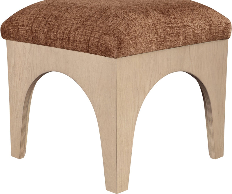 Lawson Chenille Fabric Upholstered Ottoman in Cognac - 22031Cognac