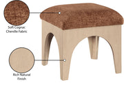 Lawson Chenille Fabric Upholstered Ottoman in Cognac - 22031Cognac
