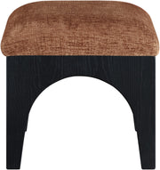 Lawson Chenille Fabric Upholstered Ottoman in Cognac - 22032Cognac