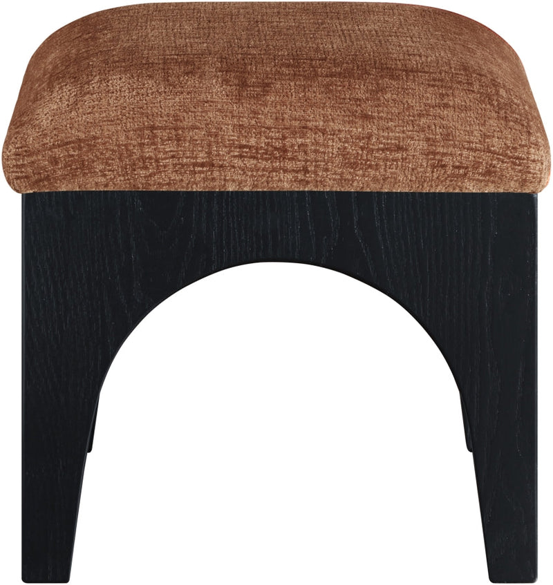 Lawson Chenille Fabric Upholstered Ottoman in Cognac - 22032Cognac