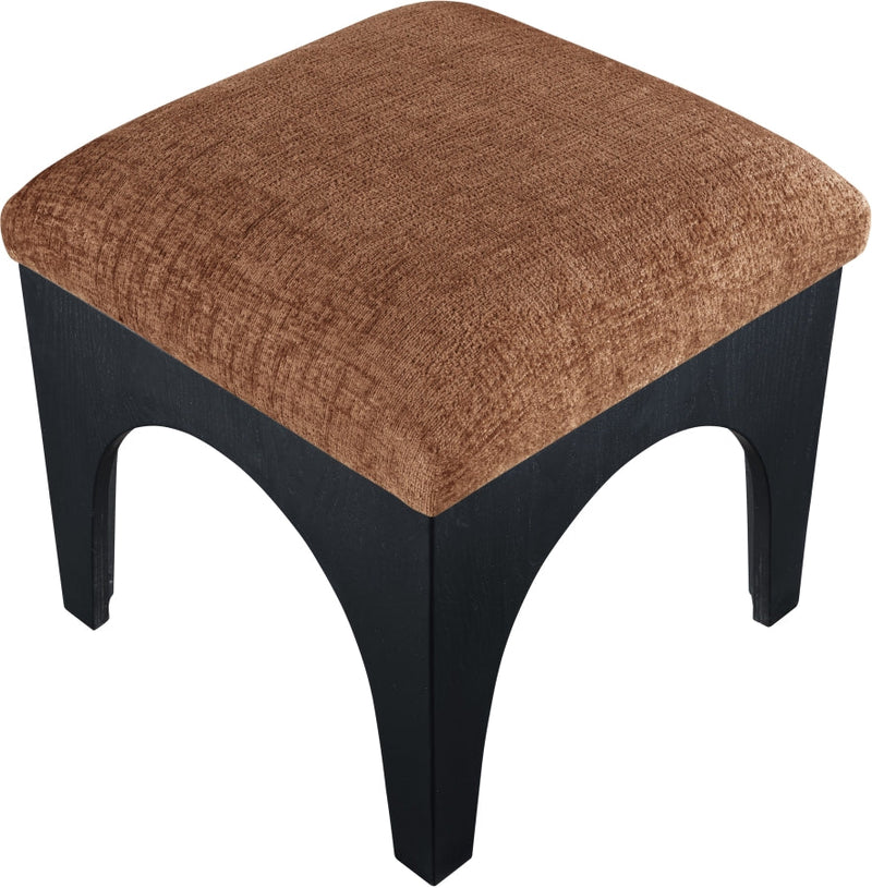 Lawson Chenille Fabric Upholstered Ottoman in Cognac - 22032Cognac