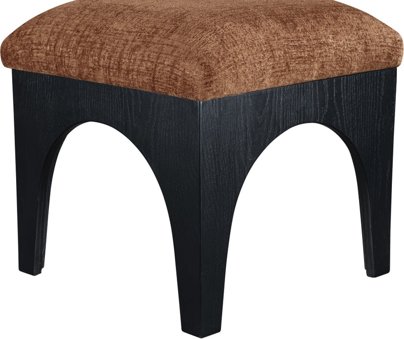 Lawson Chenille Fabric Upholstered Ottoman in Cognac - 22032Cognac