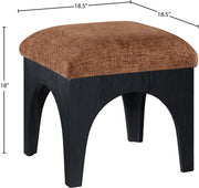 Lawson Chenille Fabric Upholstered Ottoman in Cognac - 22032Cognac