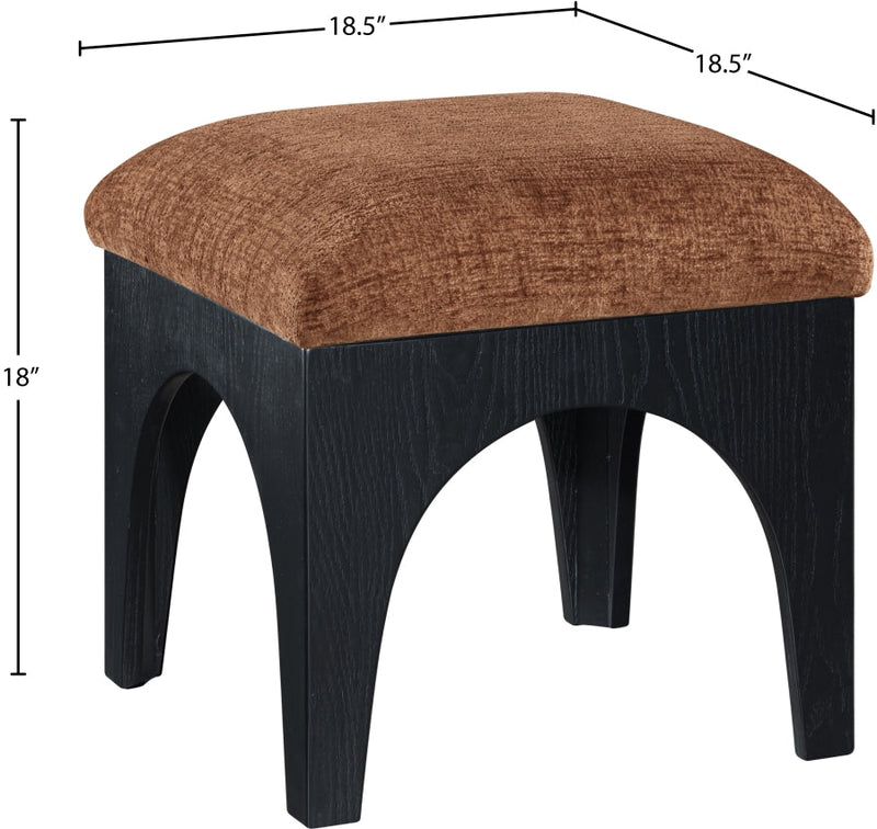 Lawson Chenille Fabric Upholstered Ottoman in Cognac - 22032Cognac