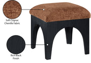Lawson Chenille Fabric Upholstered Ottoman in Cognac - 22032Cognac
