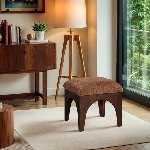 Lawson Chenille Fabric Upholstered Ottoman in Cognac - 22033Cognac