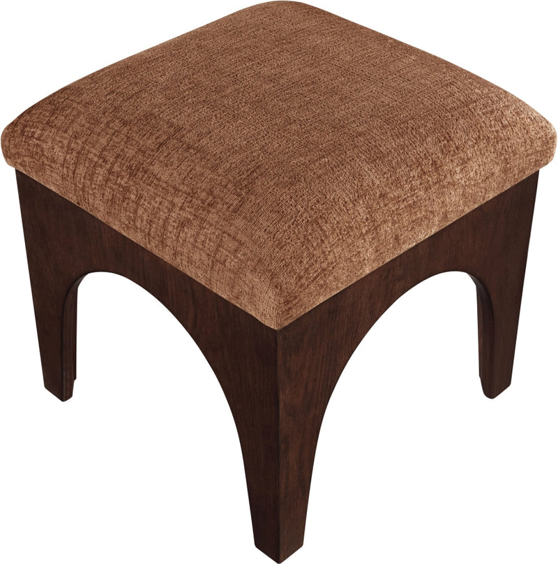 Lawson Chenille Fabric Upholstered Ottoman in Cognac - 22033Cognac