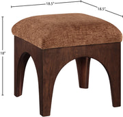 Lawson Chenille Fabric Upholstered Ottoman in Cognac - 22033Cognac